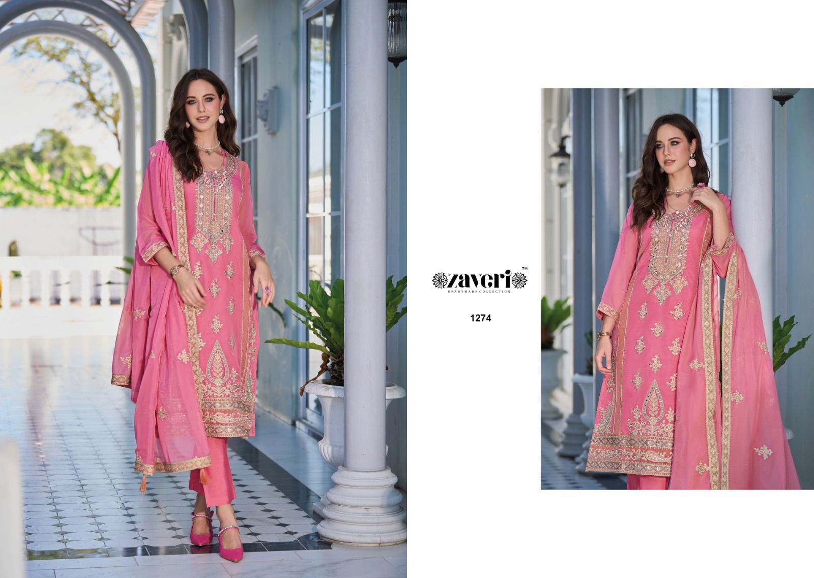 Aakriti By Zaveri 1273-1274 Wholesale Kurti With Bottom Dupatta in India
