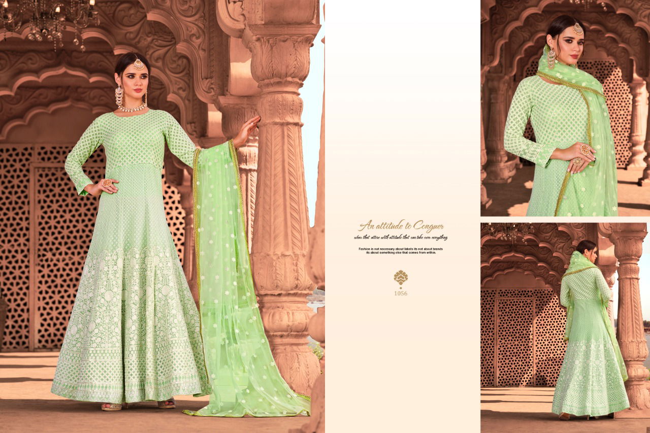 New Collection of Designer Party Wear Full Lucknowi Dress With Bordered Dupatta 