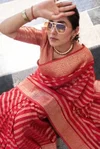 Afs Vritika Pure Georgette Banarasi Zari Leheriya Saree