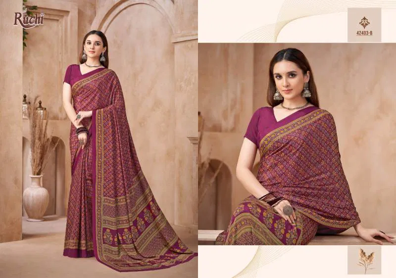 Vivanta Silk 44 By Ruchi Crepe Silk Saree Wholesale Price In Surat