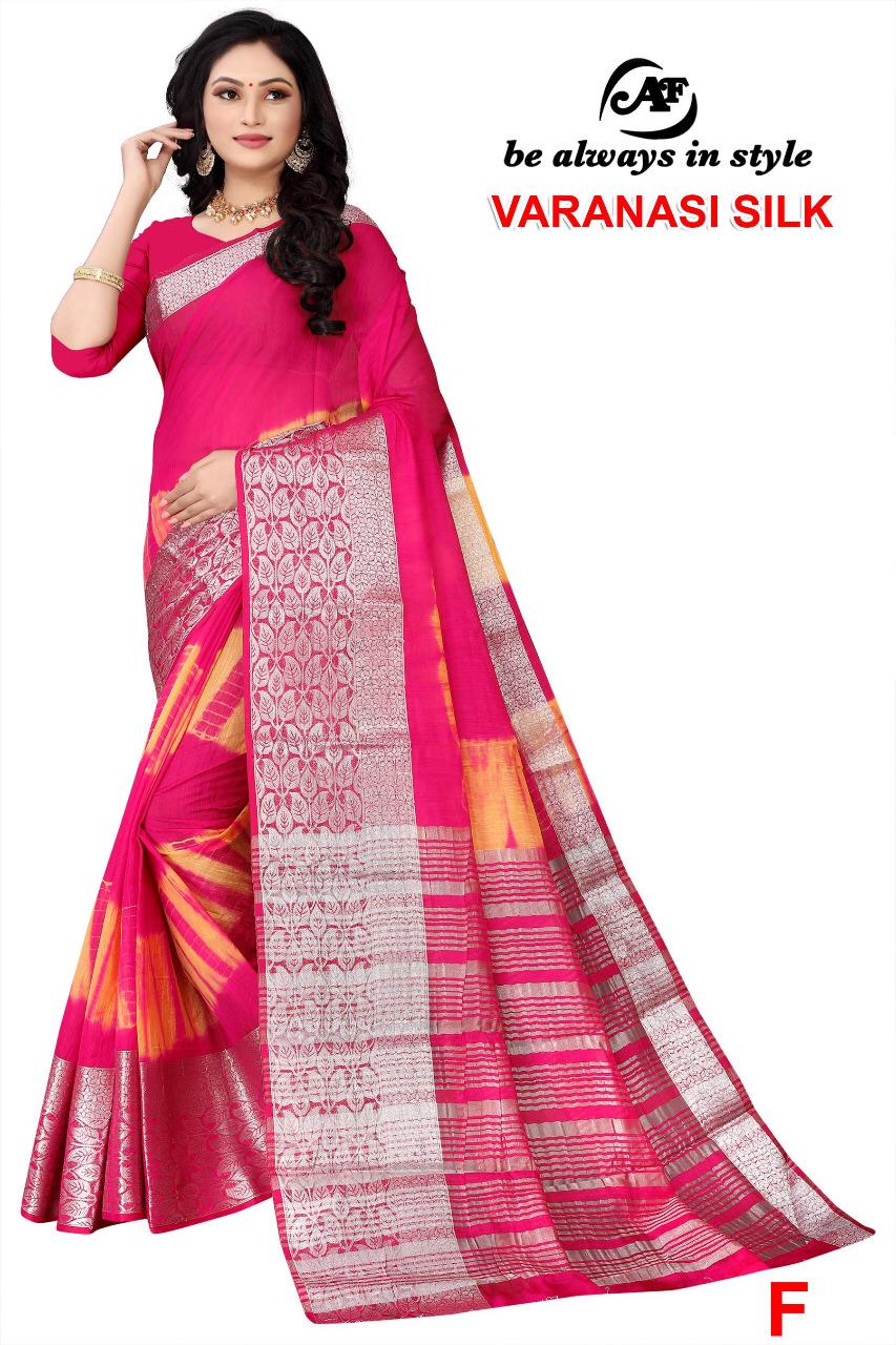 AMBAJI FASHION VARANASI SILK Latest Fancy Festive Wear Designer Silver Siburi Saree Collection