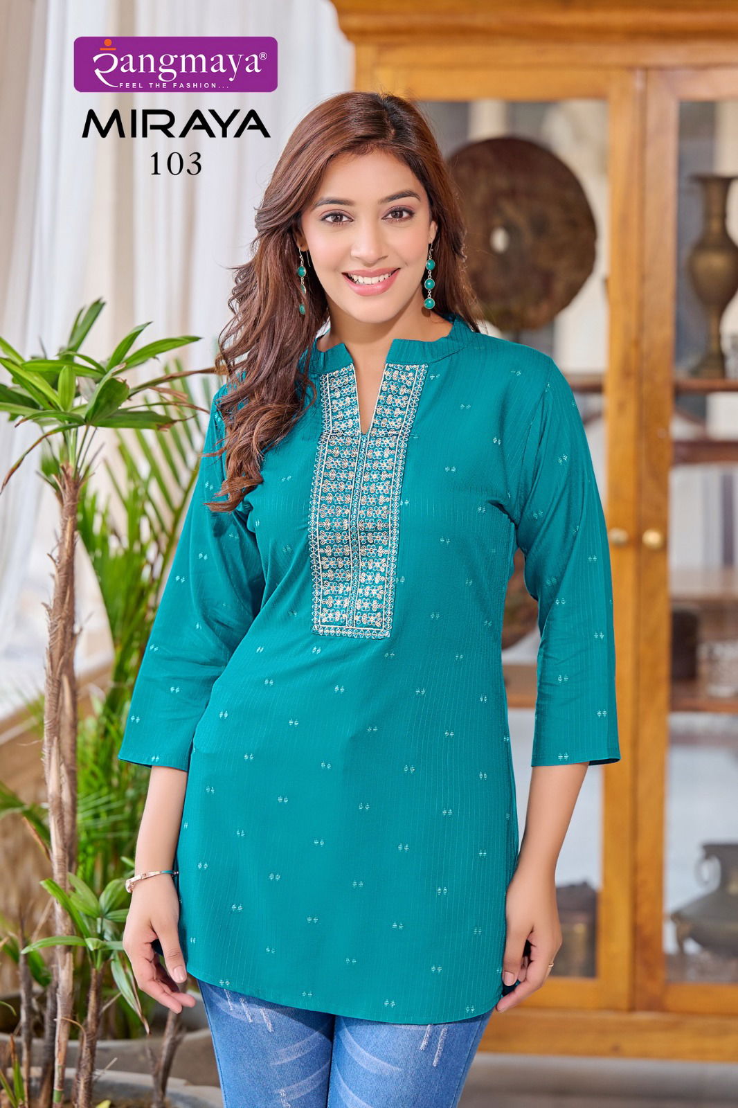 Miraya By Rangmaya Rayon Tunic Ladies Top Wholesale Market In Surat