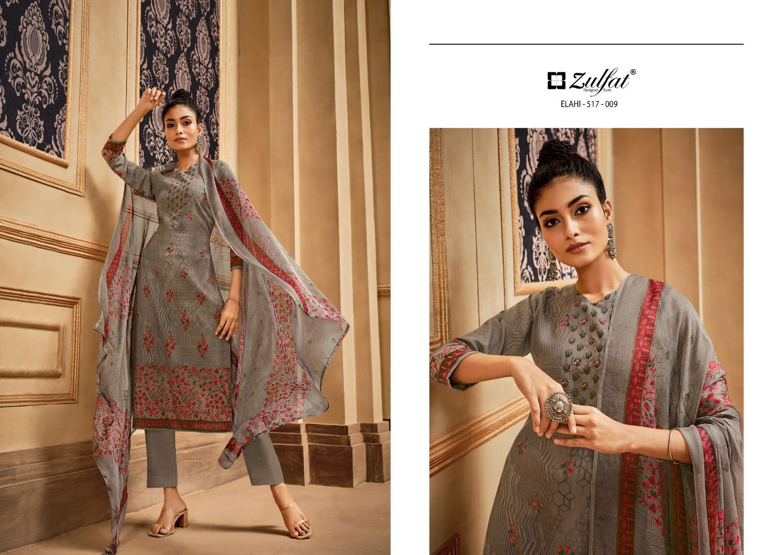 Elahi By Zulfat Printed Pashmina Dress Material Catalog