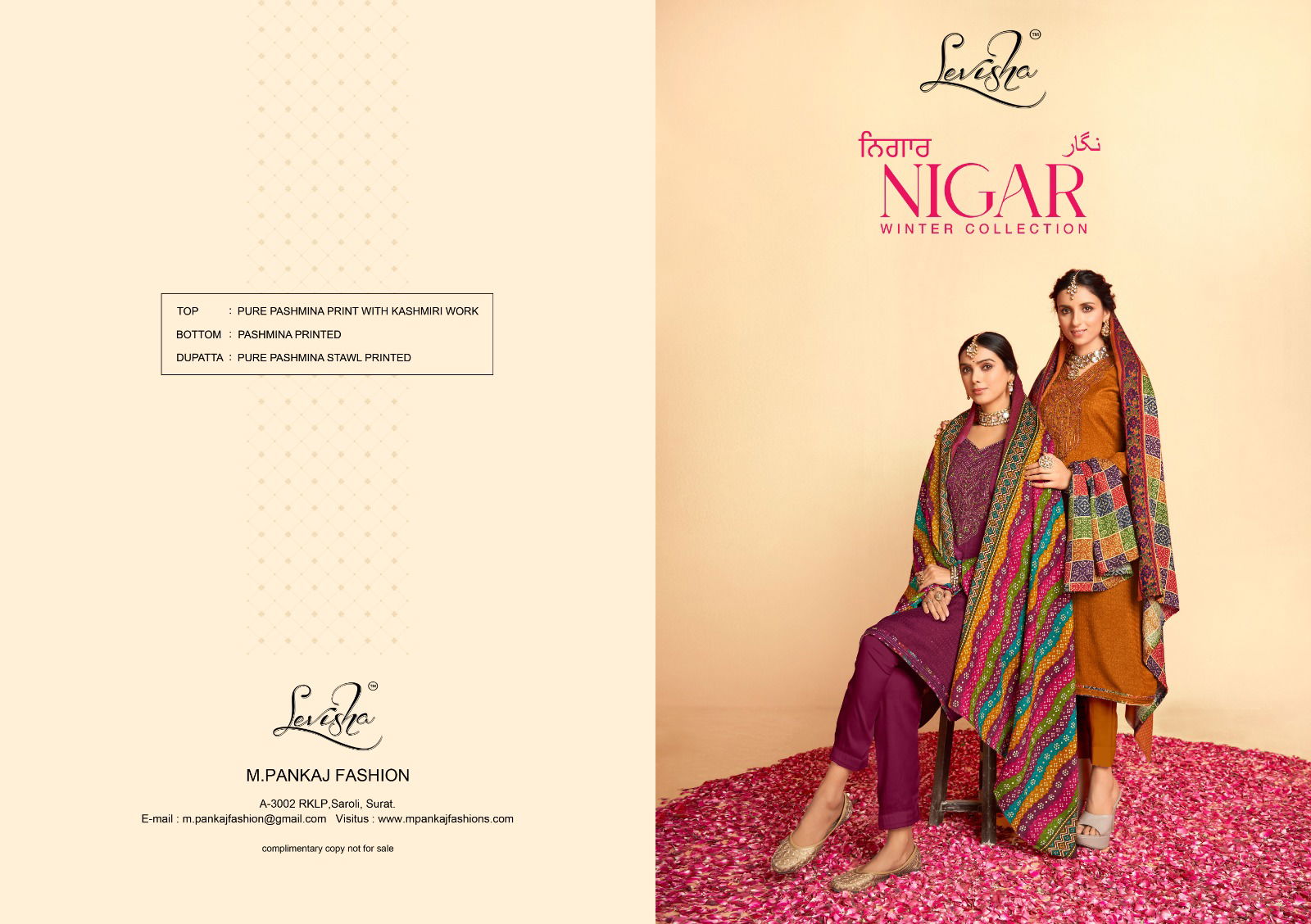 Nigar By Levisha Winter Wear Pashmina Dress Material Catalog