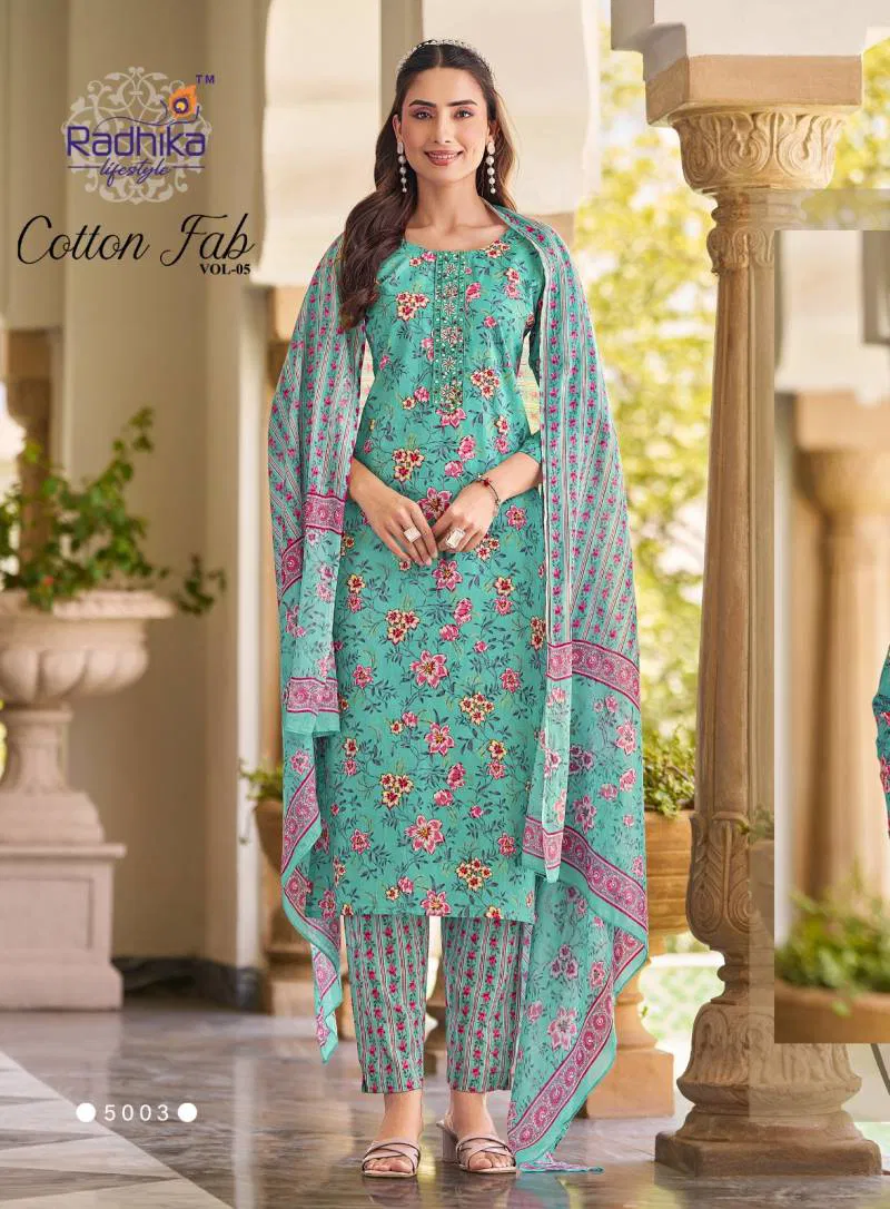 Cotton Fab Vol 5 By Radhika Cotton Printed Kurti Bottom With Dupatta Bulk Orders In India