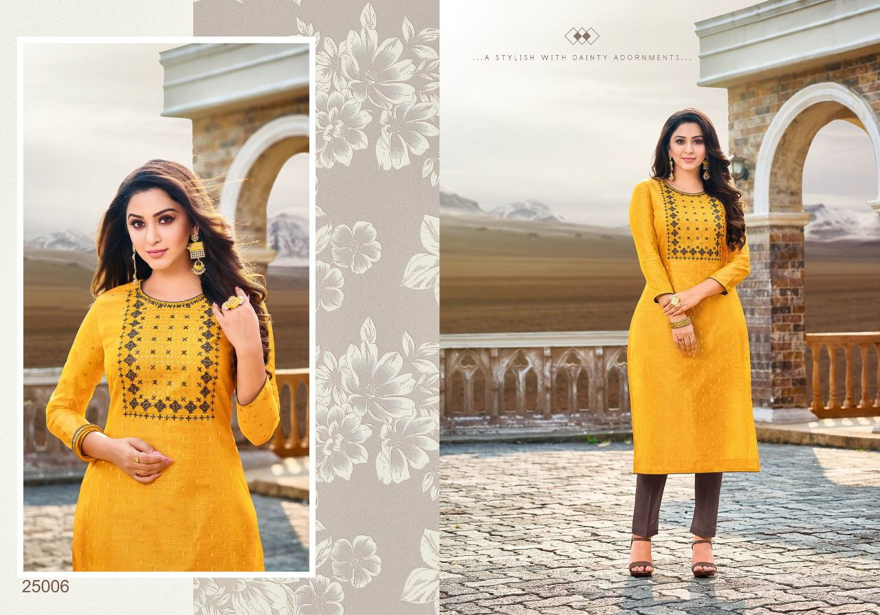 Kapil Trendz Artio Amory 3 New Fancy Wear Silk Embroidery Kurti Collection