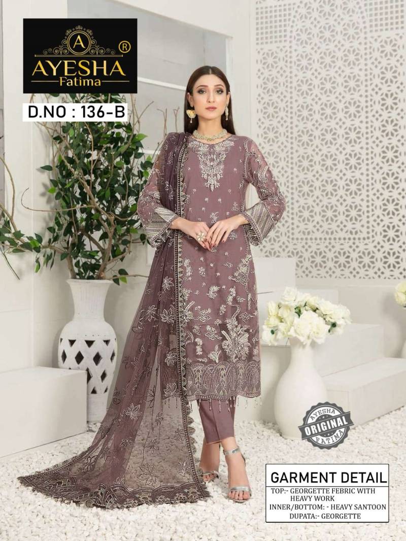 Ayesha Fatima 136 Georgette Pakistani Salwar Suits Suppliers In India