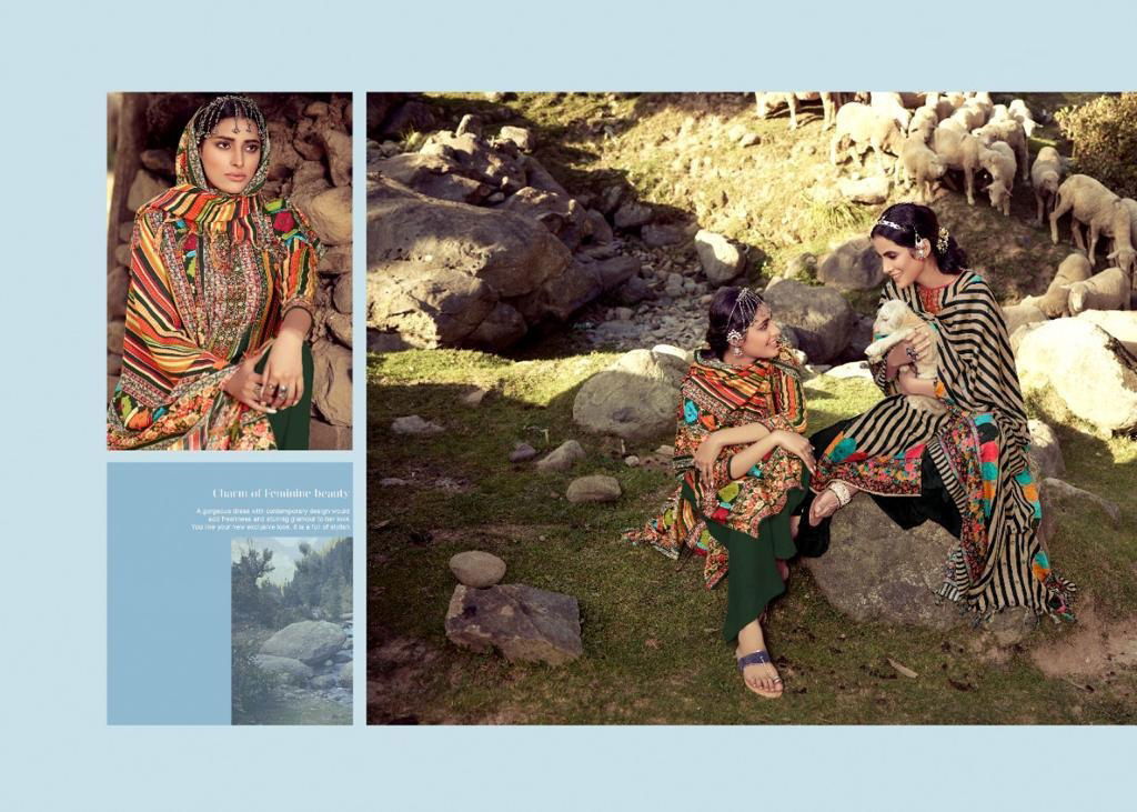Silky Winter Collection Designer Printed Pashmina Jacquard Dress Material With Twill Shawl Printed Dupatta