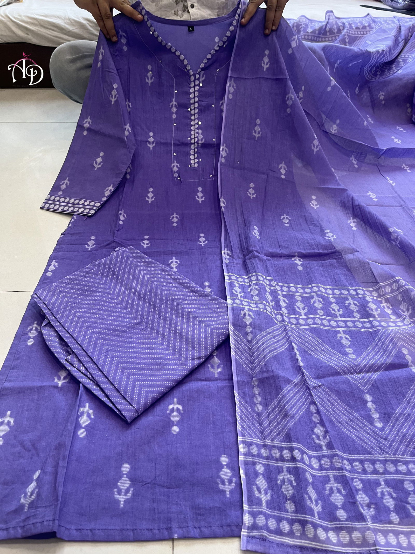 Akshar Designer Hand Block Print Stylish Front Cotton Kurti With Bottom Dupatta Wholesale Clothing Suppliers In india
