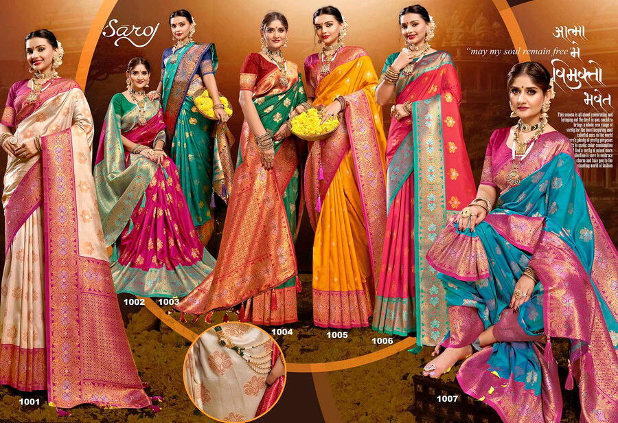 Meraki Silk Vol 3 By Saroj Copper Saree Wholesale Market In Surat With Price