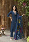 Miralee By Woodee Viscose Roman Kurti With Bottom Dupatta Suppliers In India