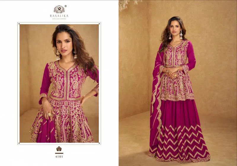Nikhaar By Rasalika Chinon Silk Designer Lehenga Choli Wholesalers In Delhi