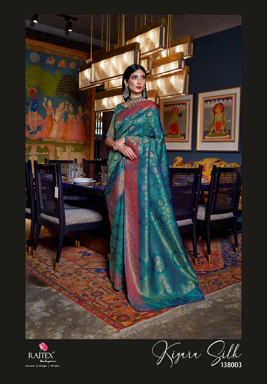 Rajtex Kiyara Latest Fancy Heavy Designer Soft Weaving Silk Festive Wear Saree Collection
