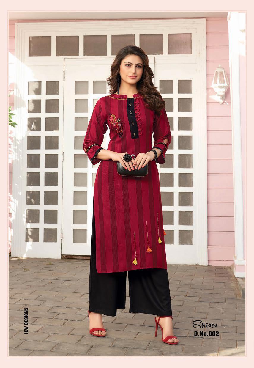 Ikw Stripes 2 Latest Exclusive Designer Casual Wear Kurti Collection