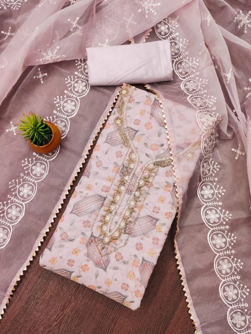 Color Set 9069 Casual Wear Organza Dress Material Bulk Orders In India