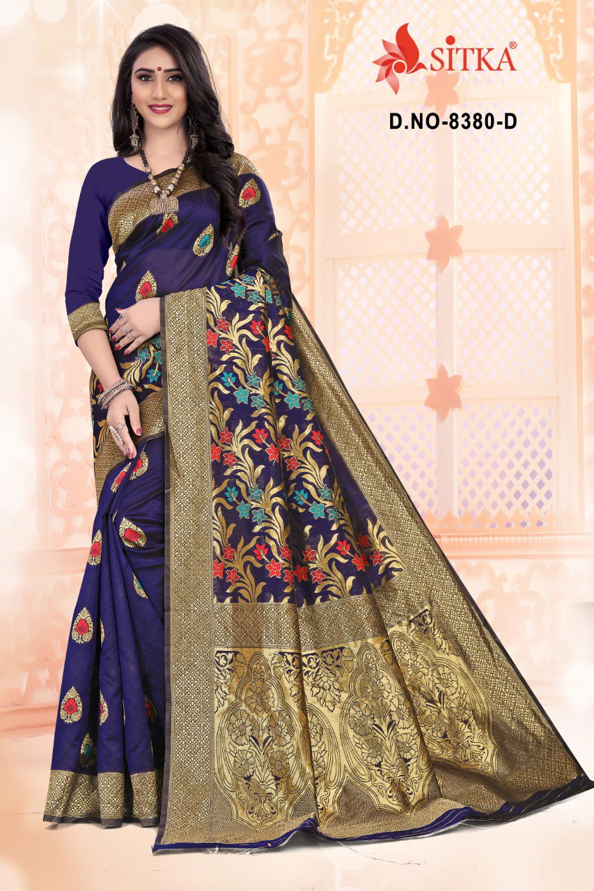 Haytee Lilly 8380 Party Wear Stylish Function Wear Designer Handloom Cotton Silk Saree Collection