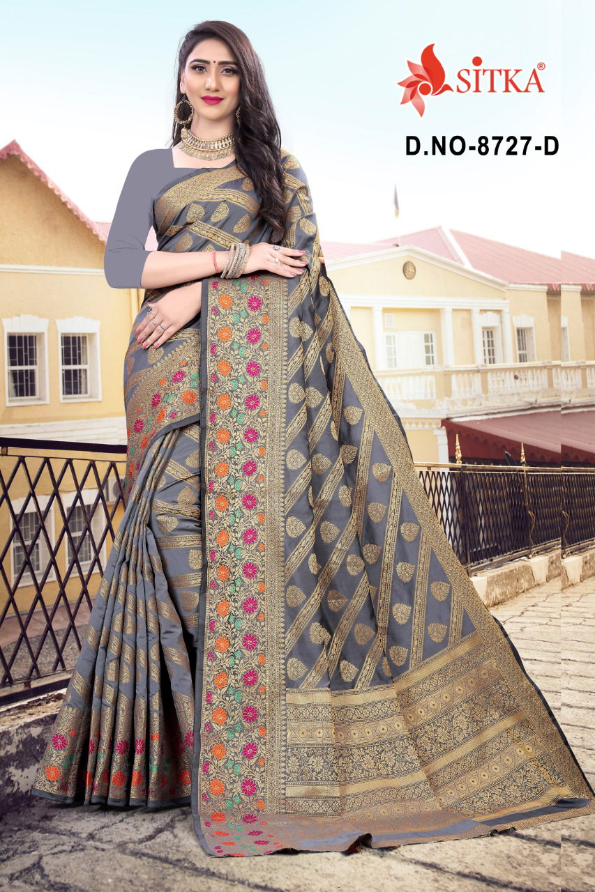 Special Day 8727 Latest Designer Wedding Wear Heavy Cotton Silk Sarees Collection
