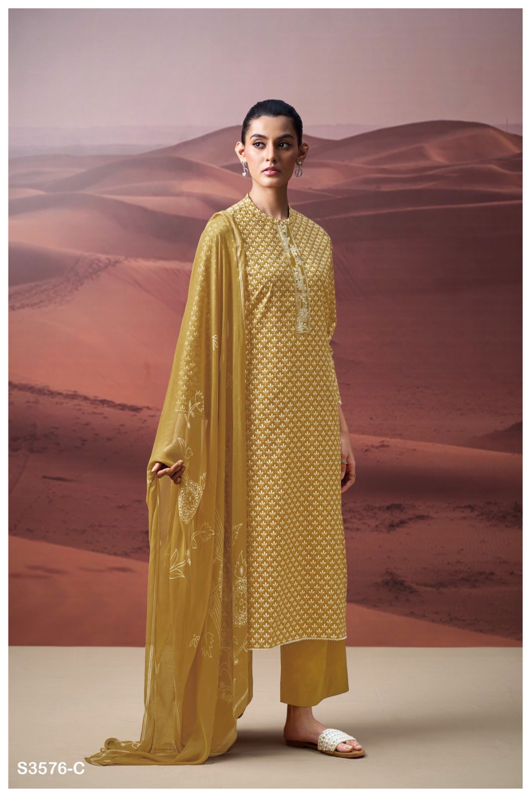 Kairavi 3576 By Ganga Cotton Printed Embroidery Salwar Suit Wholesale Market