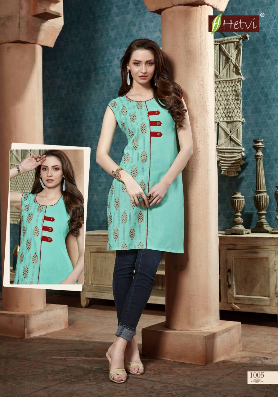Hetvi Kriti Latest Designer fancy Casual Wear Printed Short Kurti Collection