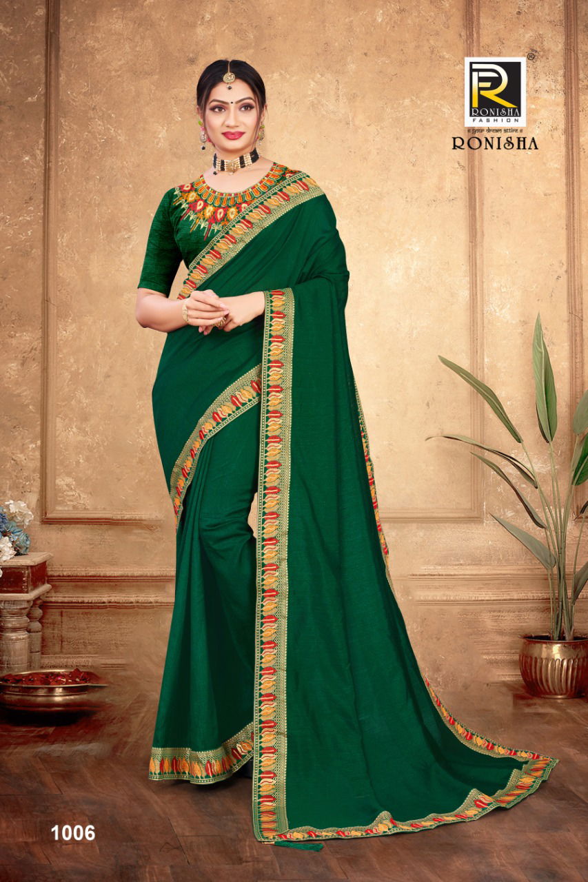 Ronisha Mastani Fancy Designer Festive Wear Vichitra Silk Saree Collection
