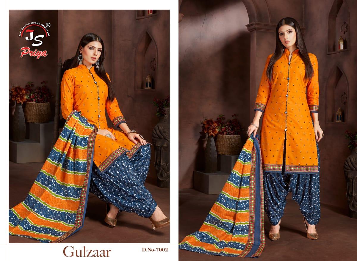 Js Priya Gulzaar 7 Regular Wear Designer Printed Cotton Dress Material Collection
