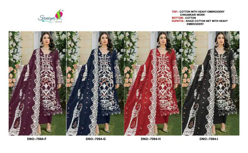 Saniya 7094 F To I Cotton Pakistani Salwar Kameez Wholesale Clothing Suppliers In India