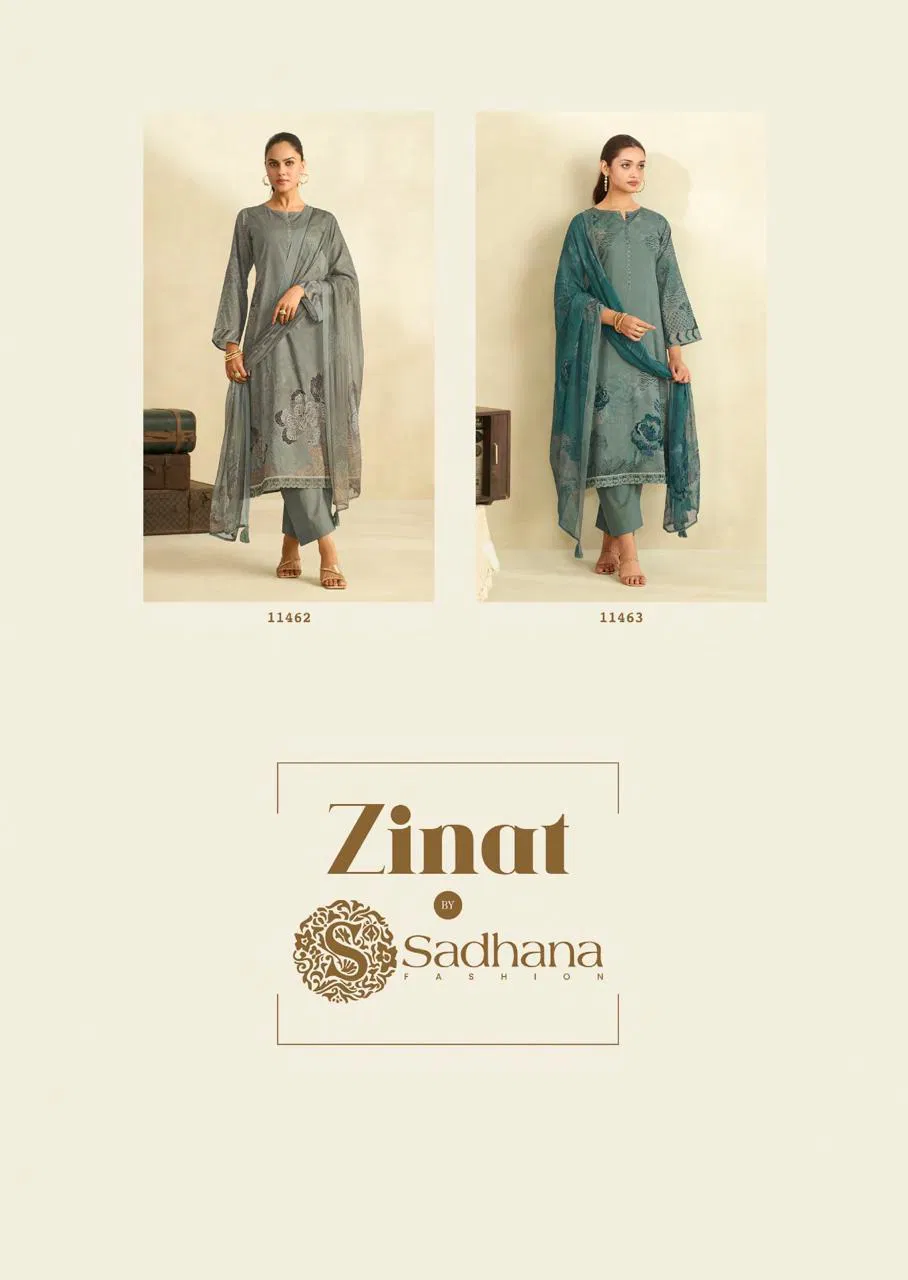 Zinat By Sadhana Lawn Cotton Digital Printed Dress Material Wholesale Online