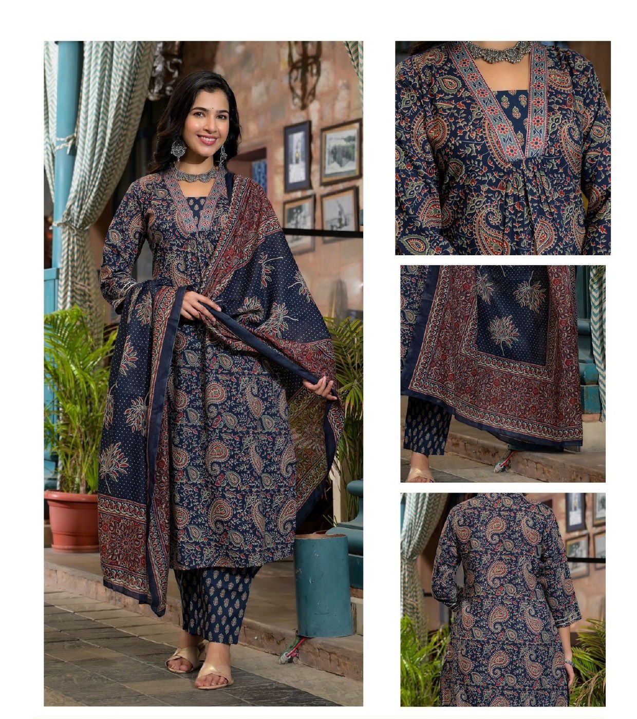 Av Embroidery Designer Viscose Online Kurti With Bottom Dupatta Wholesale
