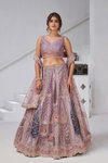 Purple Colour Banarsi Silk Lahenga With Blouse And Dupatta Wholesale Online Kf 2150
