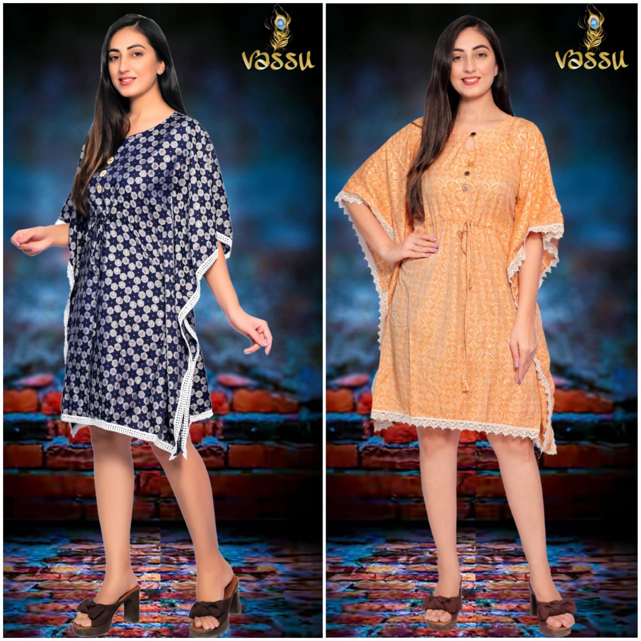 Vassu Turky Heavy Muslin Print Ethnic Wear Kaftan Kurti Collection