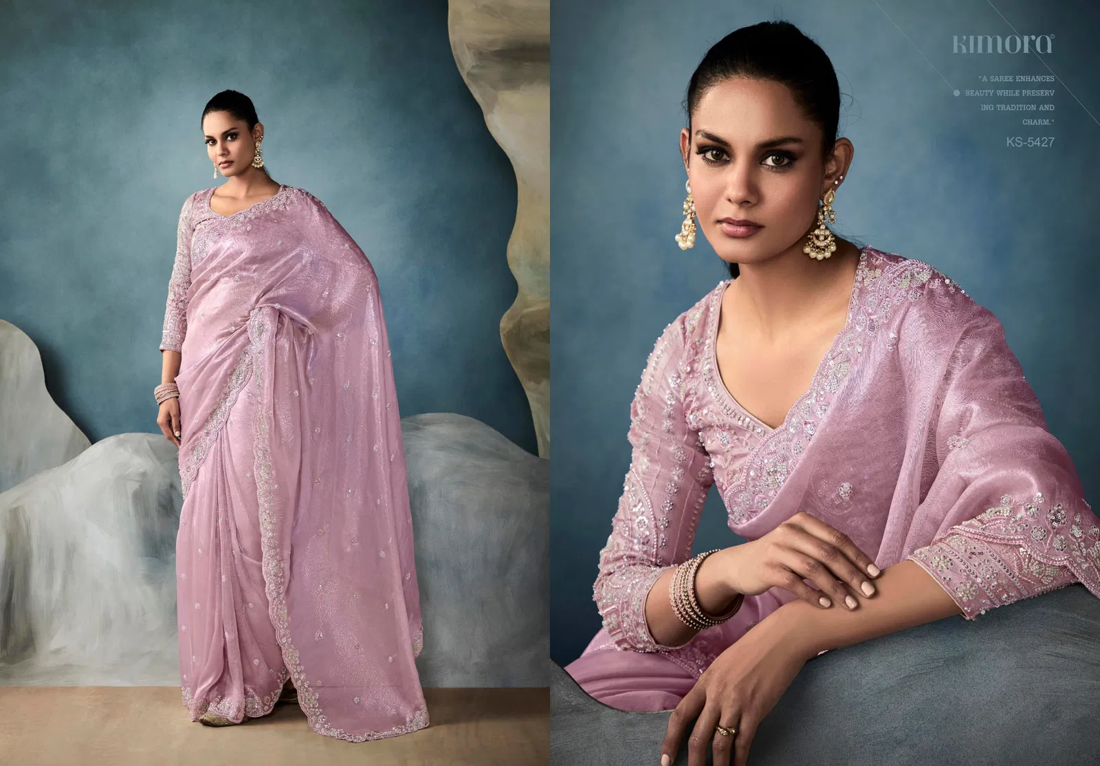 Iconic By Kimora Fancy Tissue Designer Saree Suppliers In India