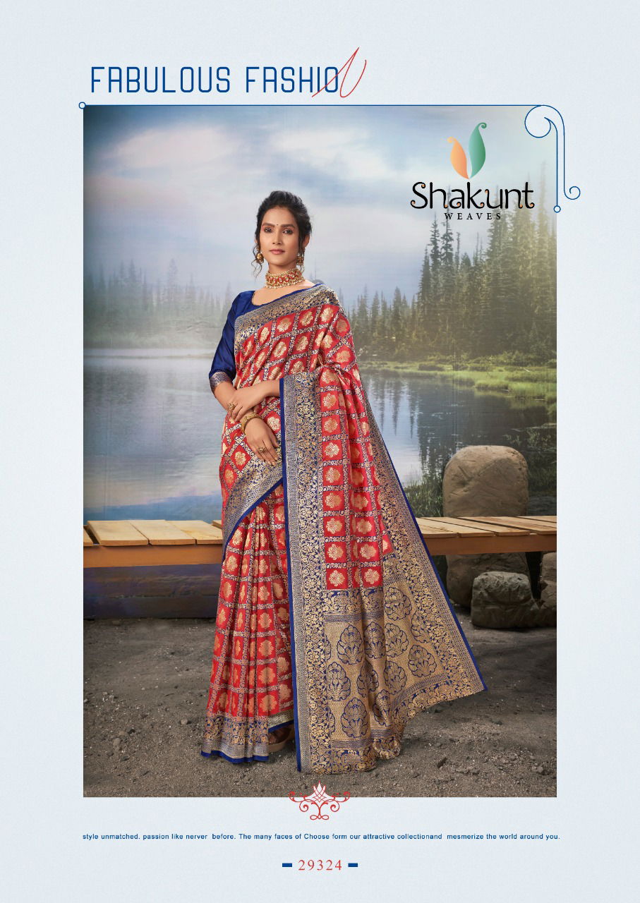 SHAKUNT PUSHP PRIYA Latest Designer Fancy Wedding Wear Pure Silk Saree Collection