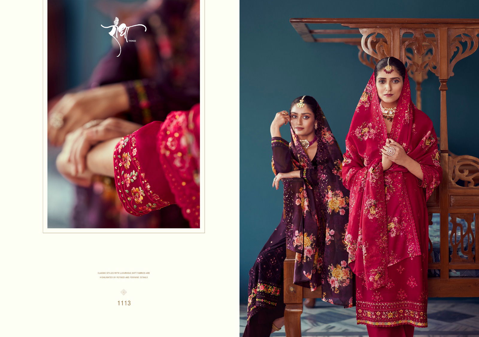 Radha Gulabo Georgette Embroidery Printed Salwar Suit Catalog
