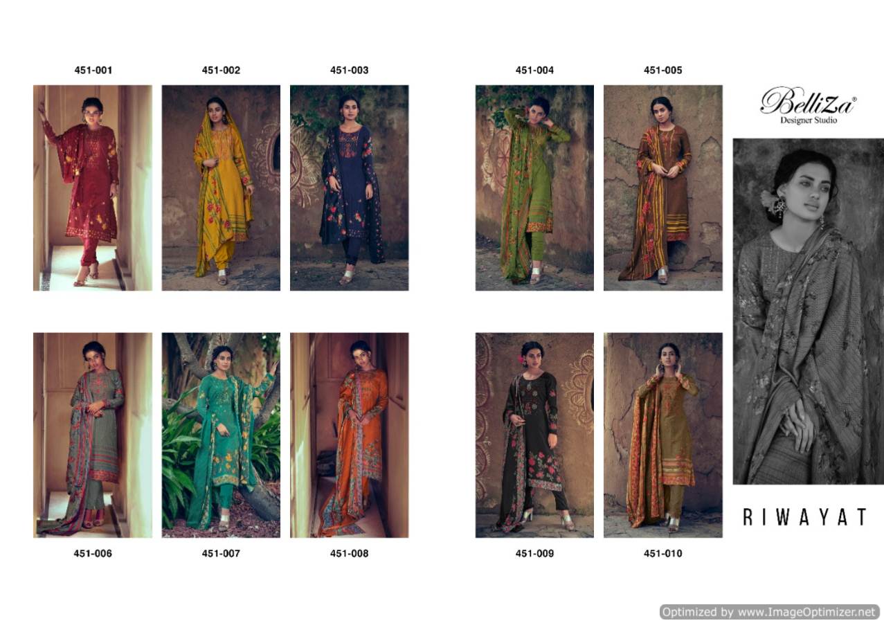 Belliza Riwayat Heavy Designer Kashmiri Work Pure Pashmina Salwar Suit Collection 
