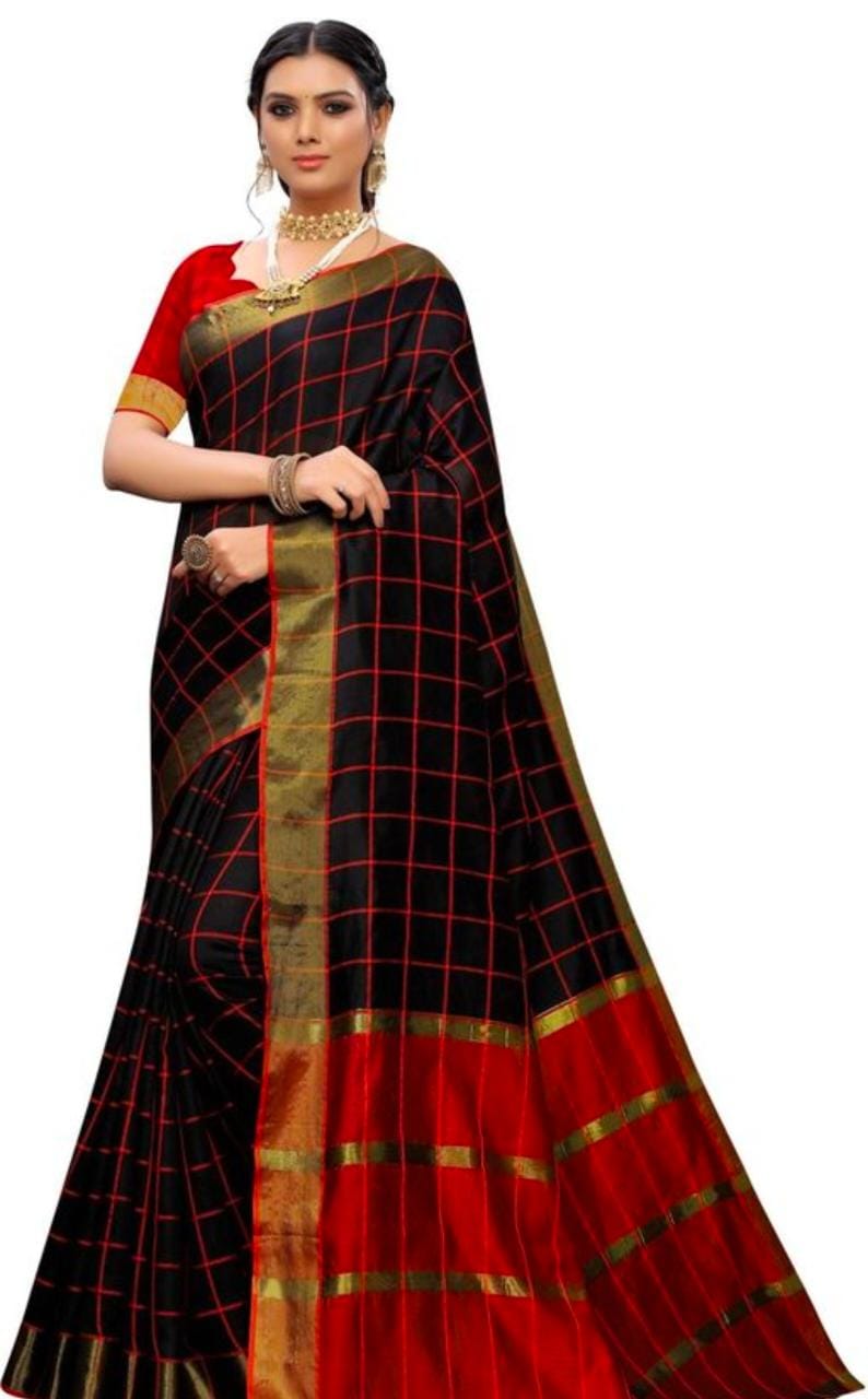 Dhruvi Color Block Fashion Cotton Silk Saree Catalog