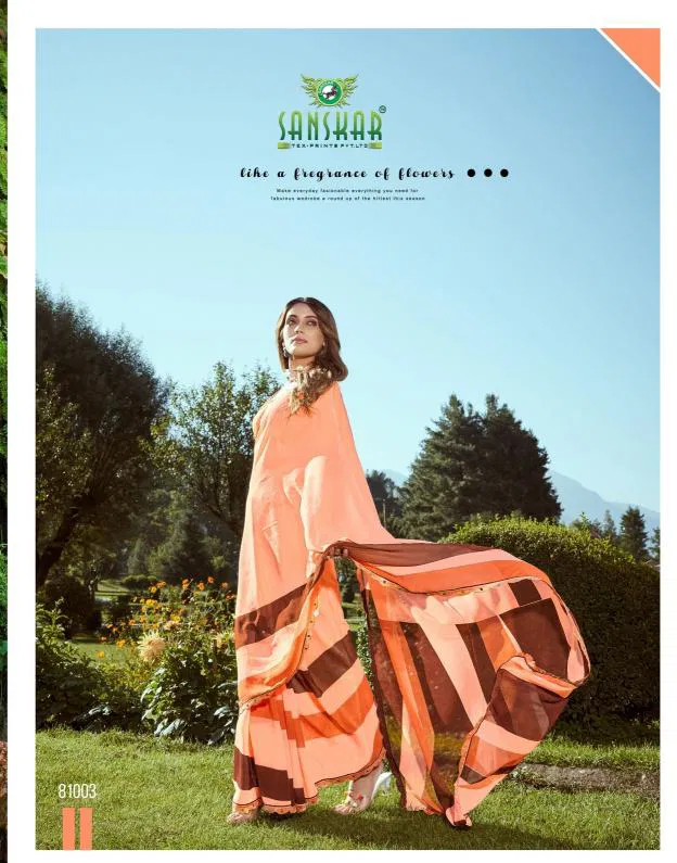 Sanskar Abhinetri Bember Georgette Printed Daily Wear Saree Orders In India