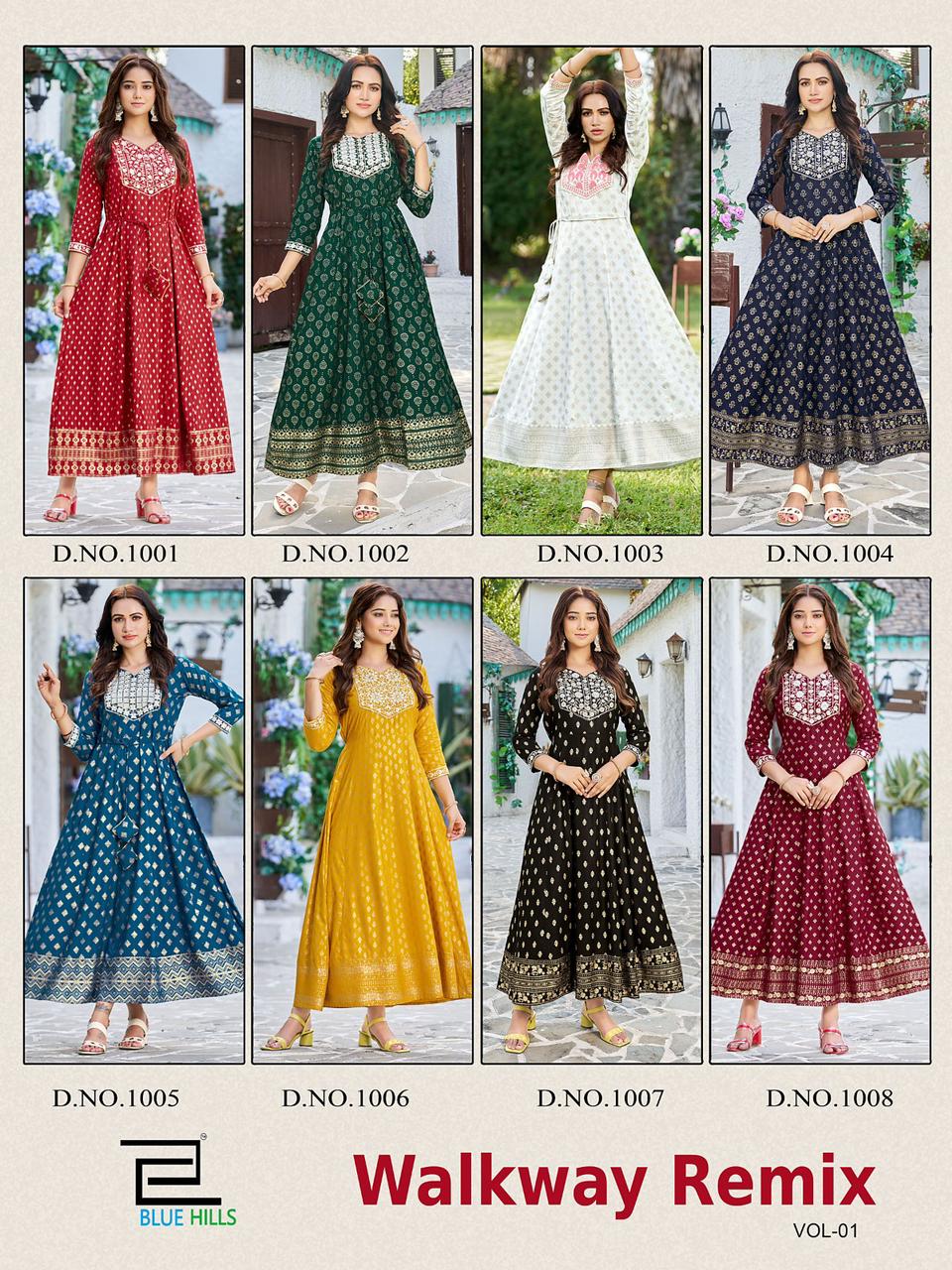 Walkway Remix Vol 1 By Blue Hills Rayon Printed Plus Size Kurtis Catalog
