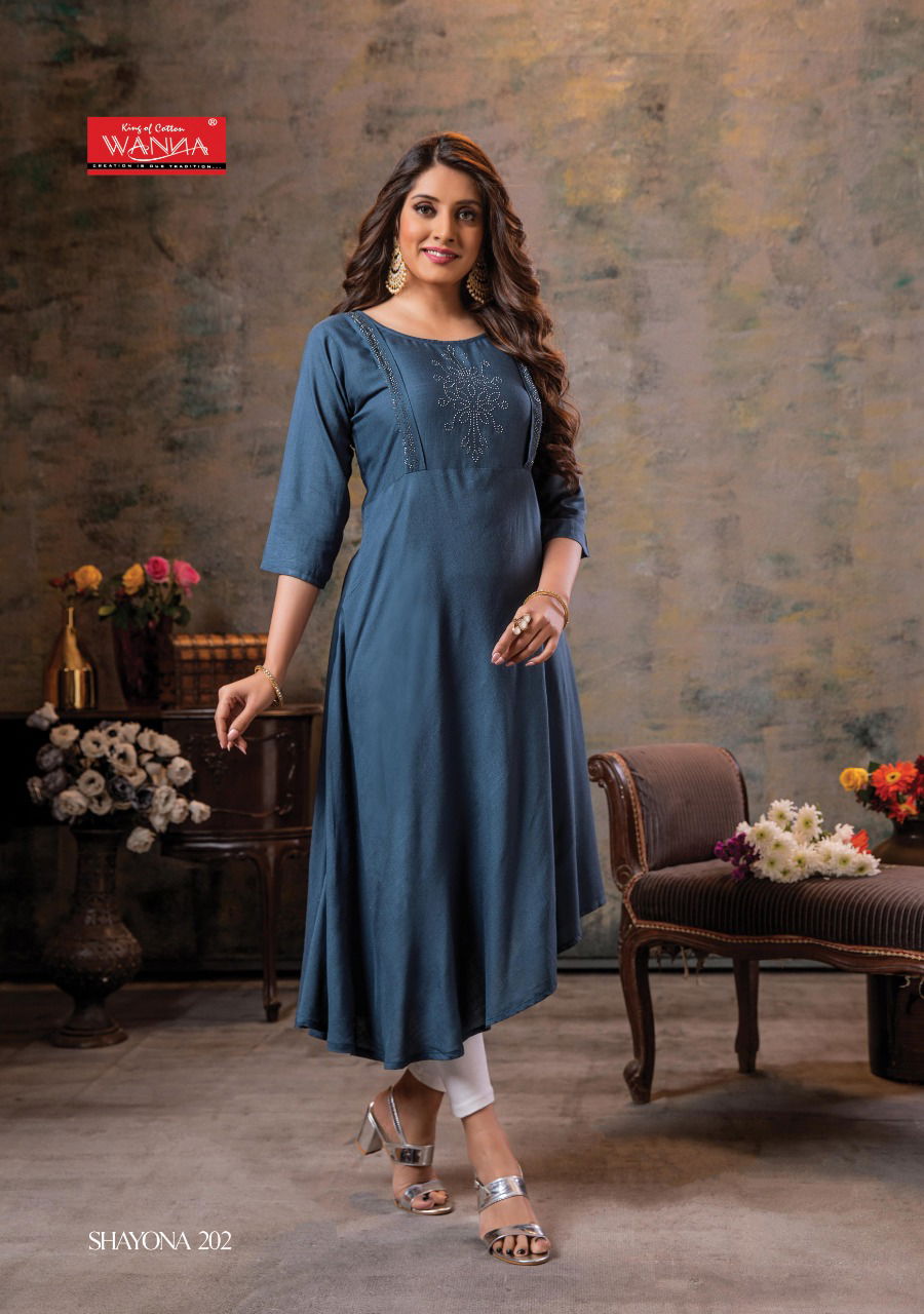 Wanna Shayona 2 Ethnic Wear Rayon Designer Kurti Collection