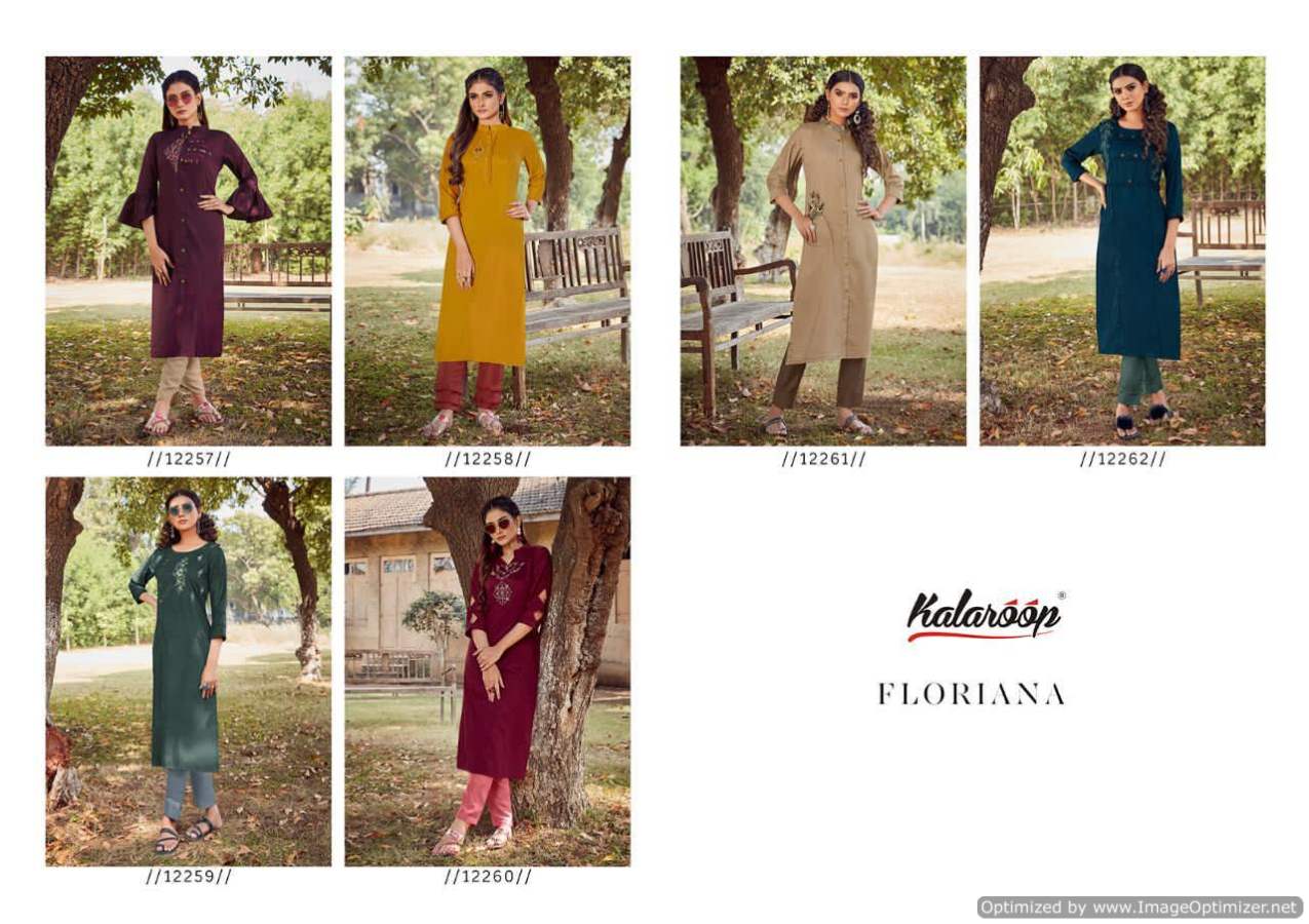 Kalaroop Floriana Latest Designer Lining Silk With Fancy Handwork Party Wear Kurti With Plazzo Collection 