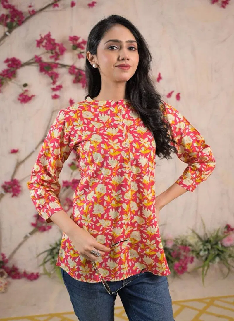 Nina F 05 Cambric Cotton Summer Wear Short Kurti Wholesale Clothing Suppliers In India