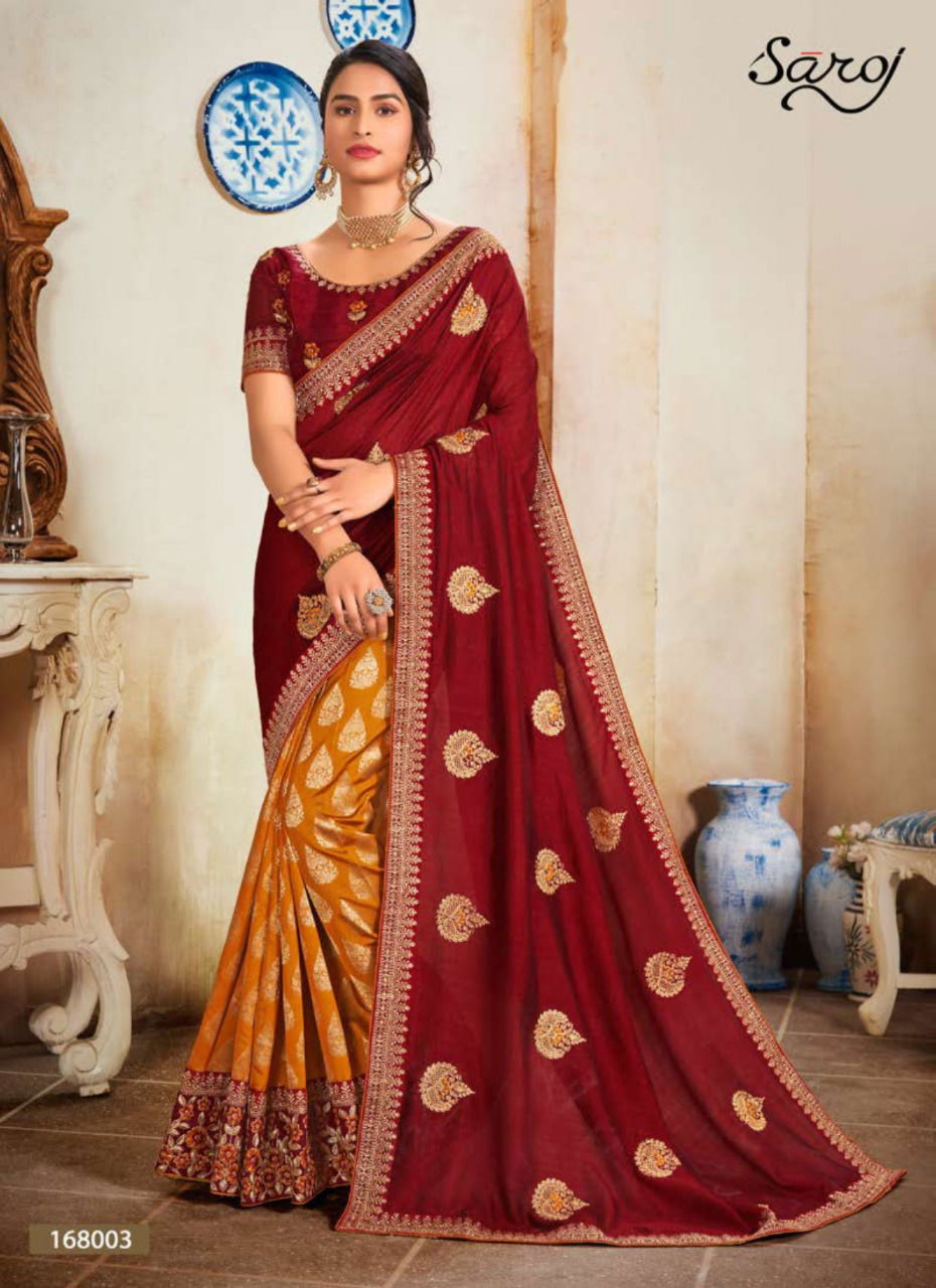 Saroj Kolaveri Latest Fancy Heavy Festive Wear Vichitra Silk Sarees Collection
