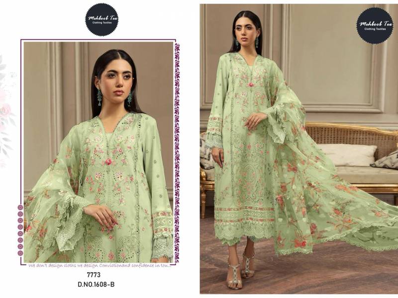 Mehboob Tex 1608 A To D Cotton Dupatta Pakistani Salwar Suits Orders In India