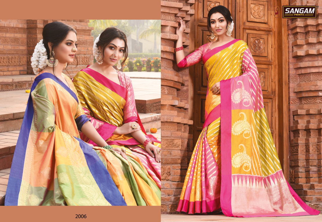 Sangam Kangana Latest Fancy Designer Silk Saree Festive Wear Saree Collection

