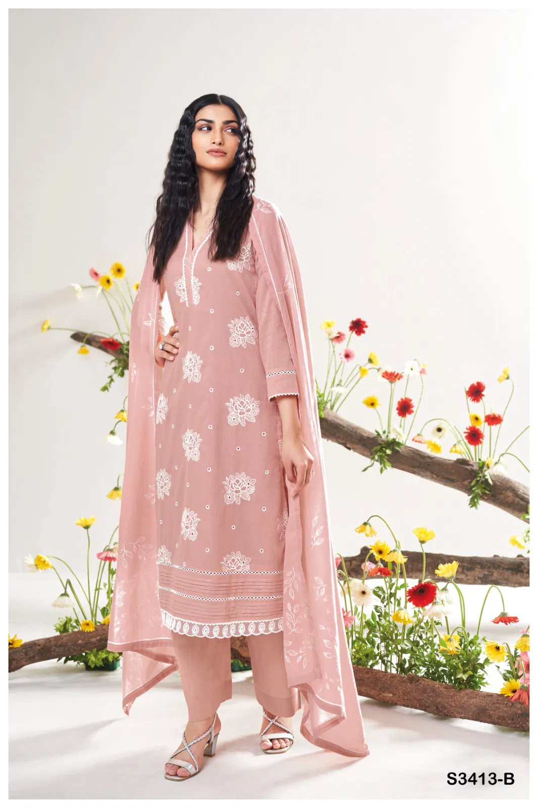 Adela 3413 By Ganga Premium Mal Embroidery Online Salwar Suit Wholesale