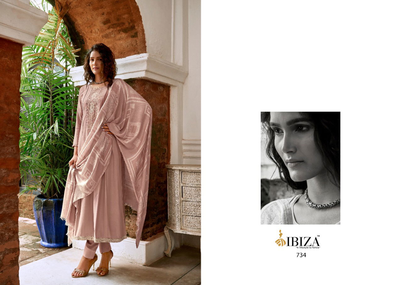 Ibiza Glamour New Collection Of Designer Casual Wear Pure Pashmina Embroidered Salwar Kameez Collection With Pure Jamawar Shawl Jacquard Dupatta 