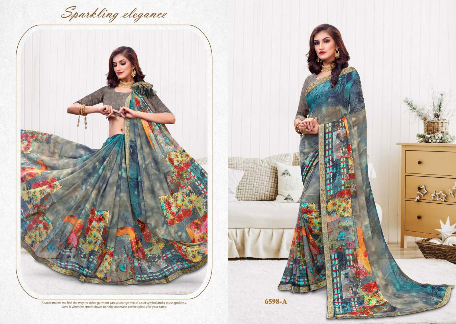 Seosons 2 Latest Fancy Regular Wear Weightless georgette Printed Sarees Collection