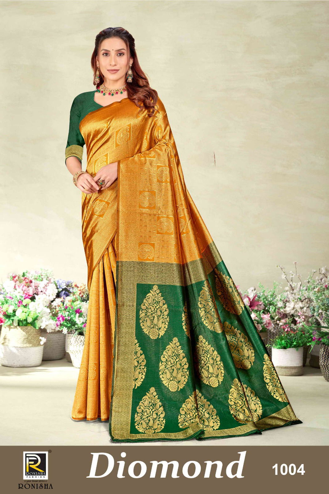 Diomond By Ronisha 1001 To 1006 Banarasi Silk Sarees Wholesale Clothing Supplier In India
