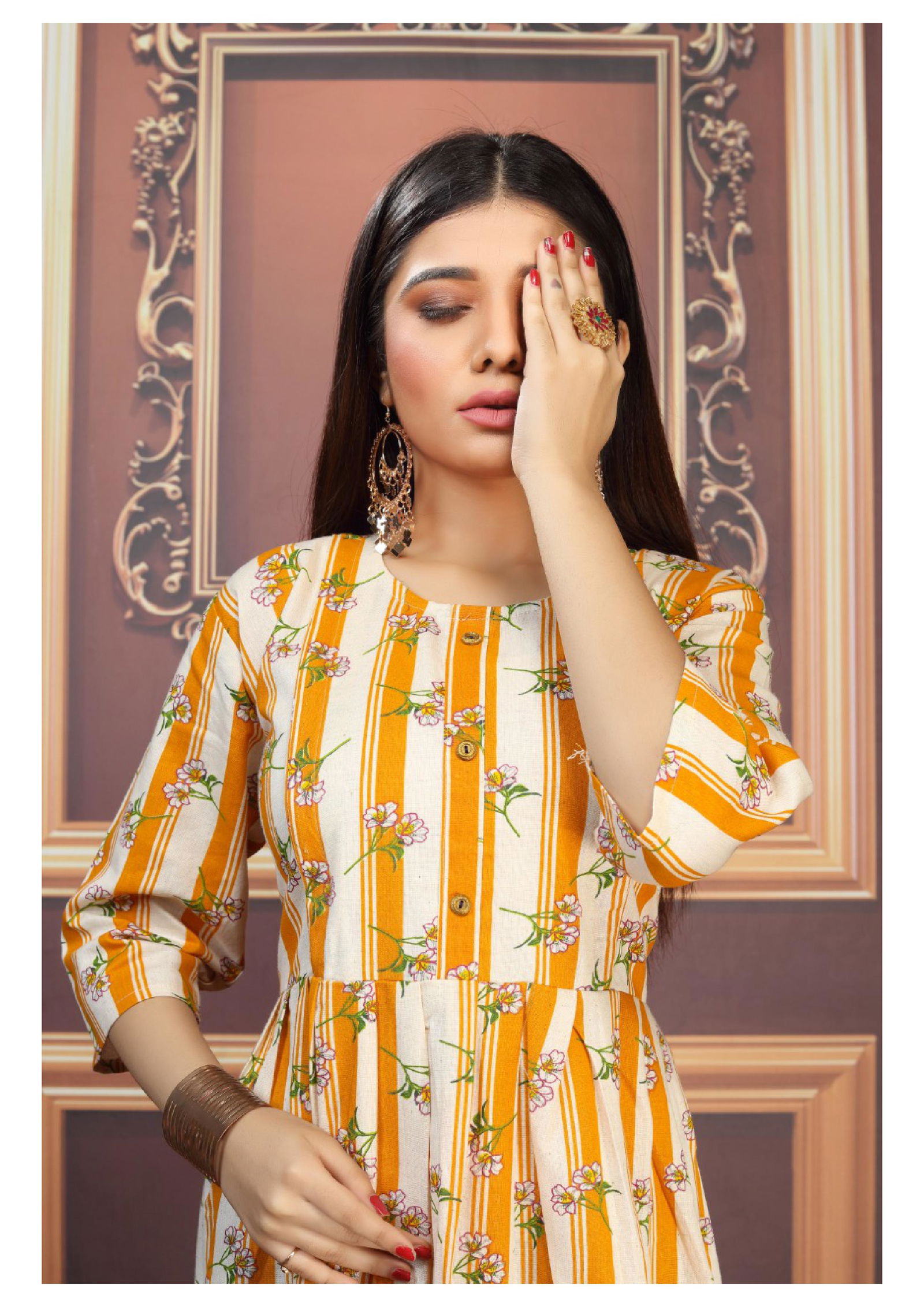 PAKIZA 6 New Collection Fancy Designer Regular Ethnic Wear Cotton Flex Print Anarkali Kurtis Collection