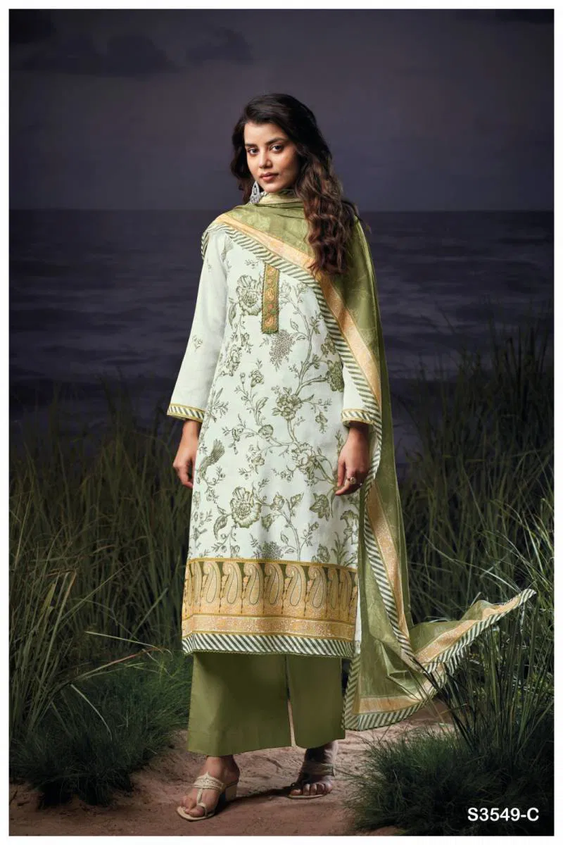 Charlotte By Ganga Cotton Linen Printed Embroidered Salwar Suit Best Wholesale Shop In Surat