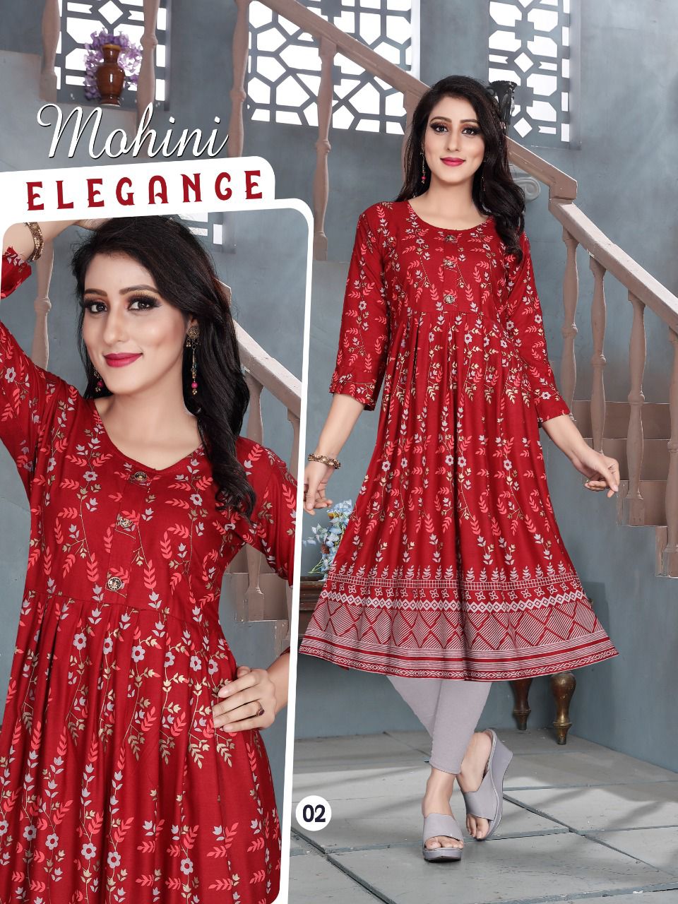 Aagya Mohini 3 Ethnic Wear Fancy Rayon Printed Designer Kurti Collection